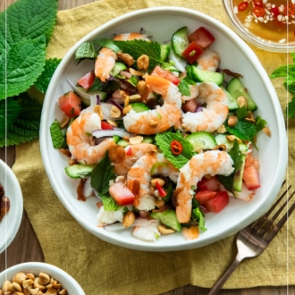 bowl of viet shrimp salad