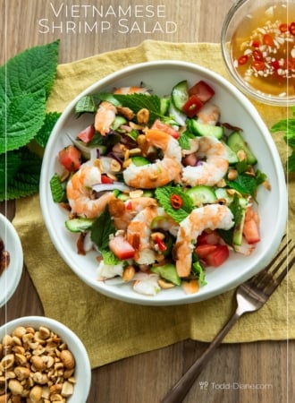 bowl of viet shrimp salad