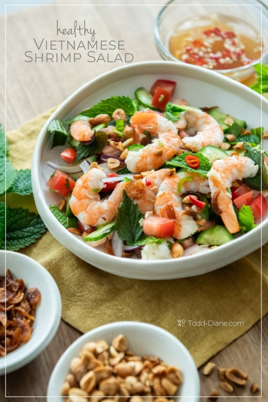 glp 1 friendly shrimp salad in bowl