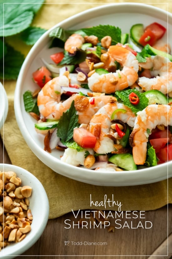 bowl of healthy shrimp salad