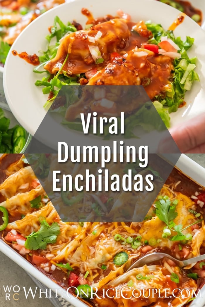 Dumpling Enchiladas recipe collage