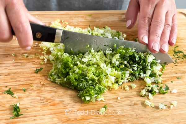Chopping vegetables