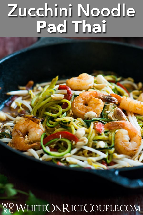 Healthy Zucchini Noodle Chow Mein Recipe on @whiteonrice