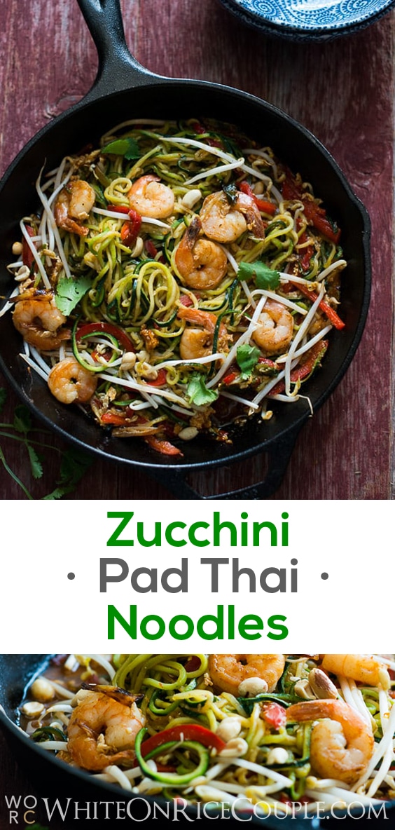 Healthy Zucchini Noodle Chow Mein Recipe on @whiteonrice