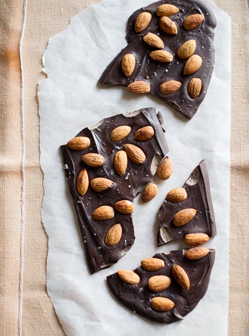 Dark Chocolate Almond Bark Recipe EASY | White On Rice Couple