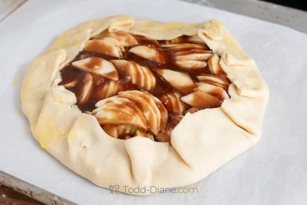 folding edges of dough
