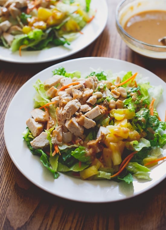Asian chopped chicken salad on a plate