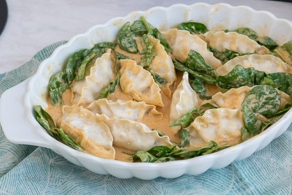 frozen dumplings in sauce