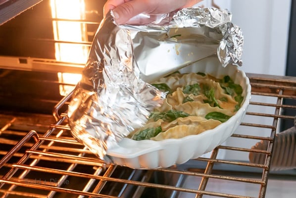removing foil from pan