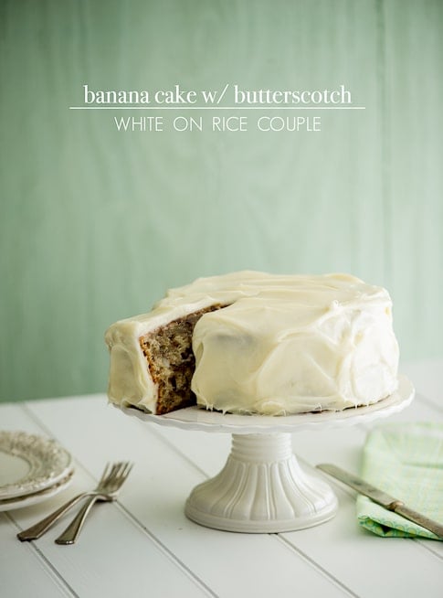 Banana Cake recipe with Butterscotch Frosting 