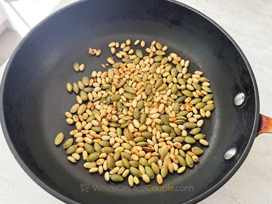 toasting nuts for pesto