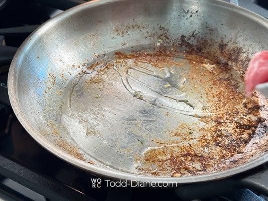ingredients removed from pan