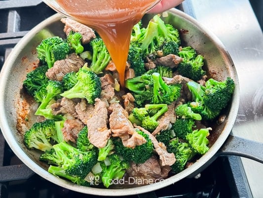 adding sauce
