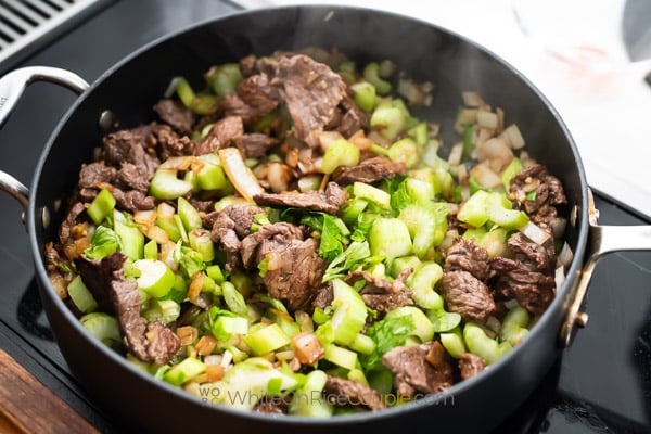 adding celery to beef