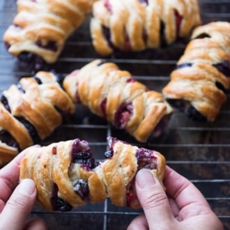 Homemade Strawberry/Blueberry Crossover Pastries by @whiteonrice
