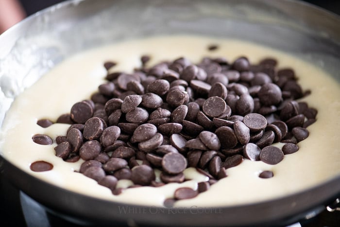 adding chocolate chips