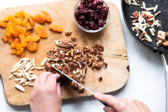 chopping ingredients
