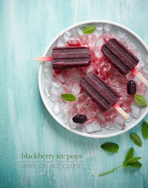 Blackberry Mojito Ice Pops Boozy Popsicles Recipe | WhiteOnRiceCouple.com