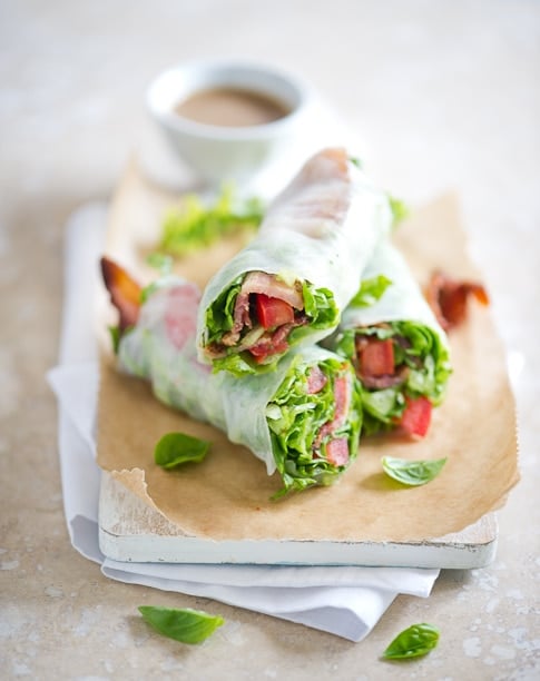 BLT Spring Rolls Bacon Lettuce Tomato| Fresh Vietnamese Spring Rolls @whiteonrice
