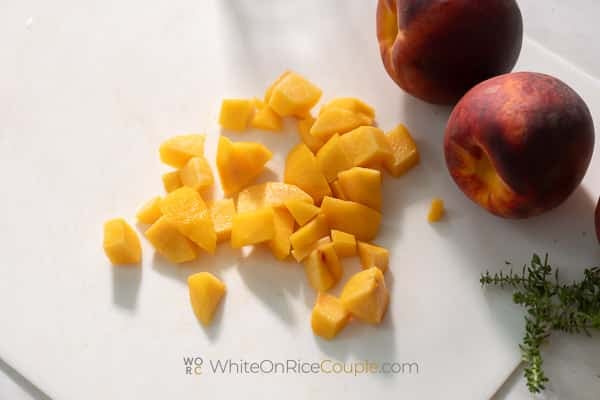 Chopped peaches