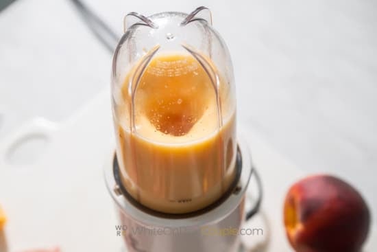 Blending peach mixture