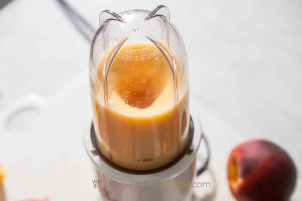 Blending peach mixture