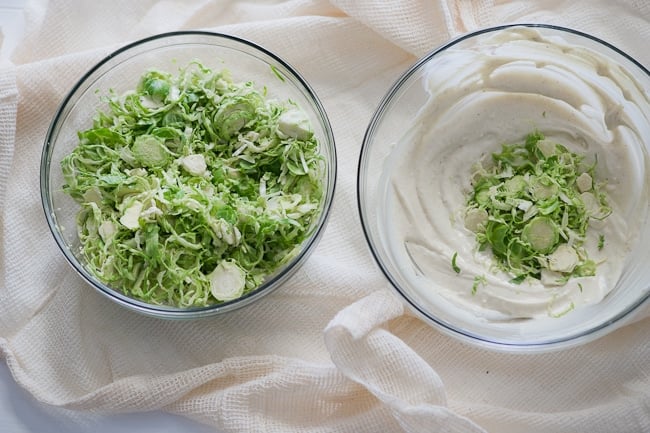 shaved brussels and dressing 