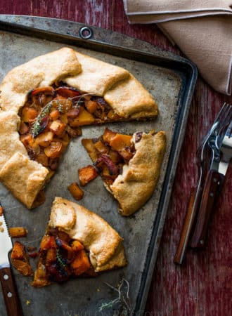 Butternut Squash and Bacon Galette Recipe by @whiteonrice on whiteonricecouple.com