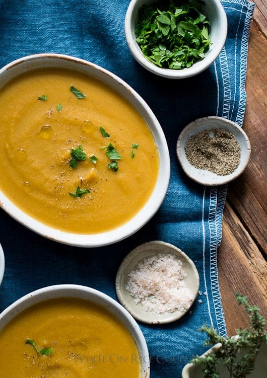 Easy Creamy Butternut Squash Soup in a bowl