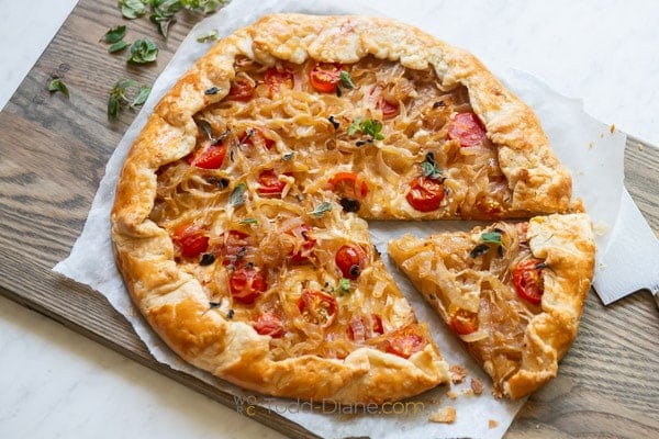 cooked and sliced onion galette