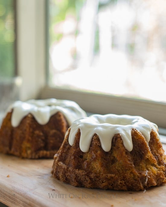 Spiced Mini Carrot Bundt Cakes with Cream Cheese Glaze