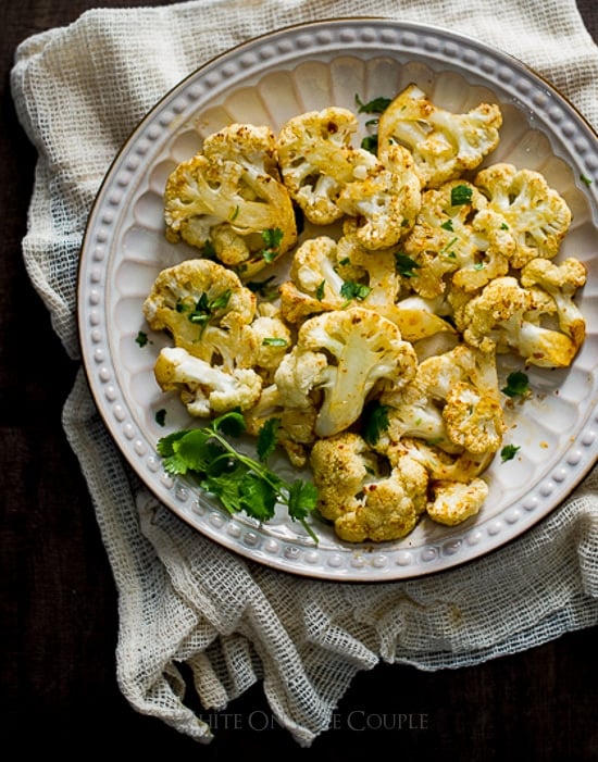 Sriracha Roasted Cauliflower on a plate