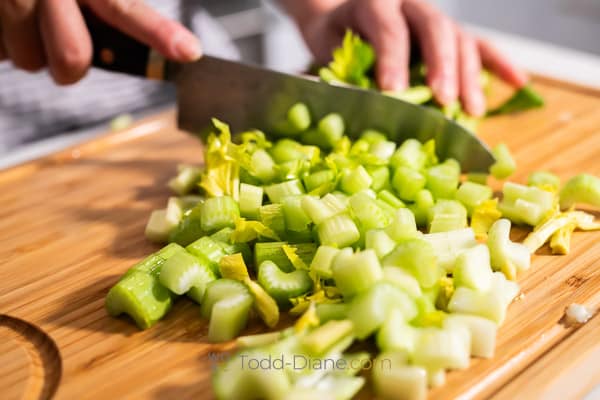 cutting celery