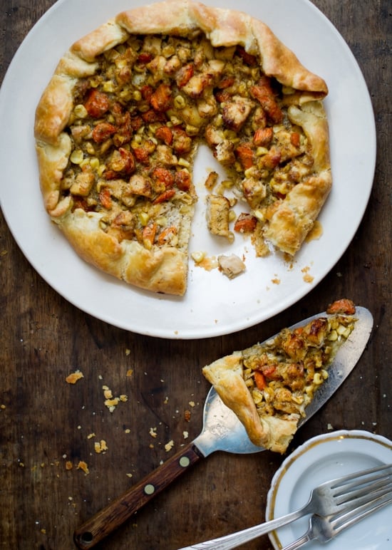 Chicken Pot Pie Galette on a plate