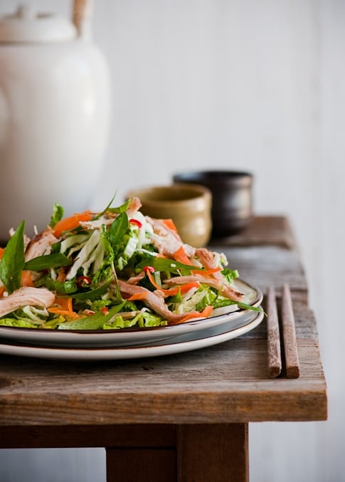 Vietnamese Chicken Salad on a plate