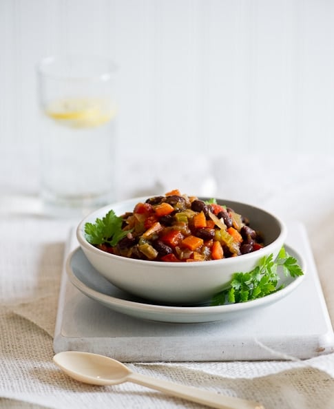 Vegetarian Chili in bowl 