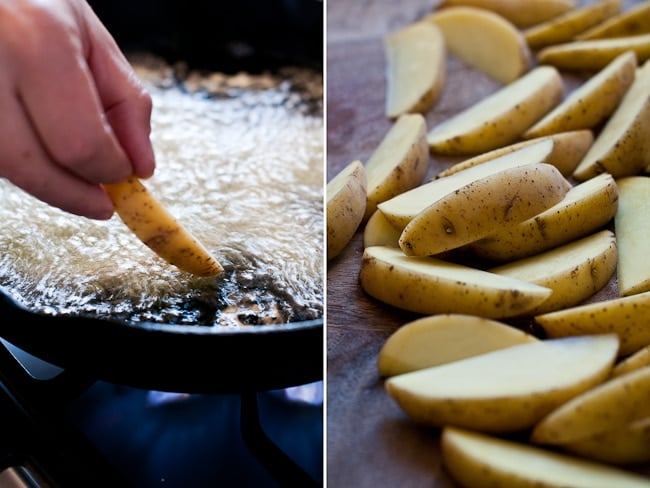frying potatoes 