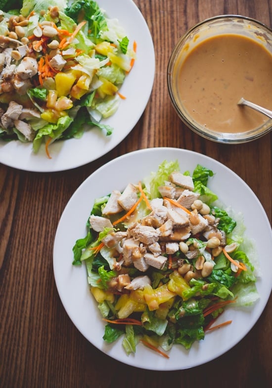 Asian Chopped Chicken Salad Recipe With Peanut Dressing Quick Easy