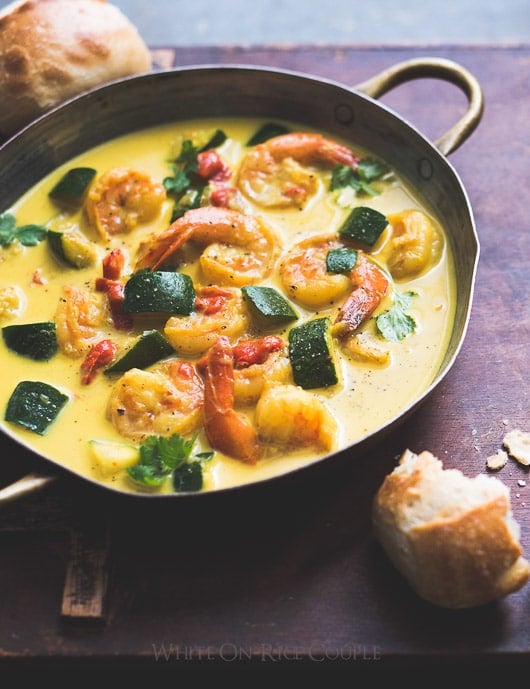 Zucchini And Shrimp Coconut Curry