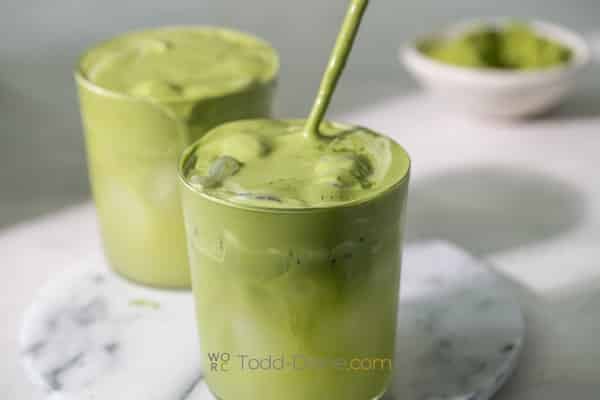stirring coconut matcha cloud