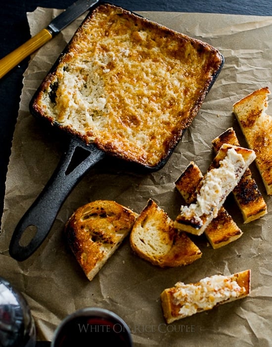 Hot Sweet Onion Dip Recipe "Crack Dip" in a baking pan