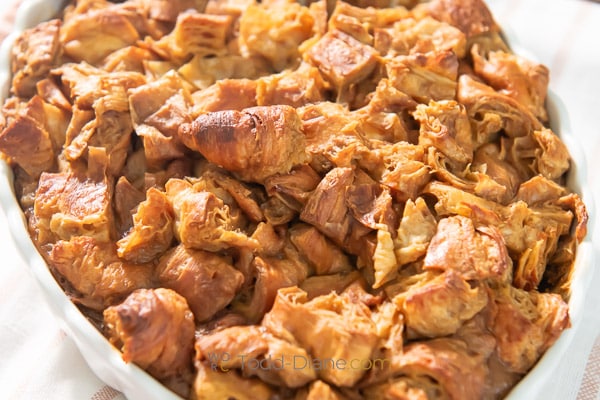 baked croissant bread pudding