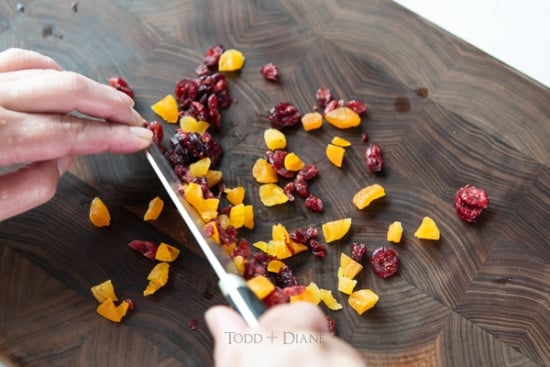 Chopping dried fruit