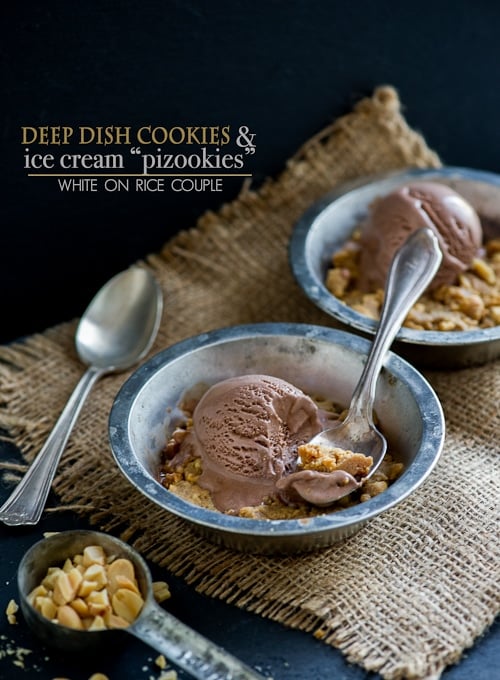 Deep Dish Peanut Butter Cookies on table