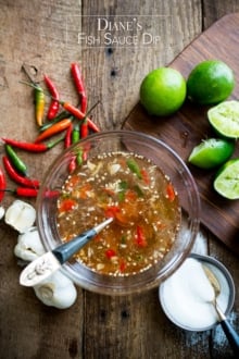 Vietnamese Fish Sauce Dip Recipe Nuoc Mam Cham in a glass bowl