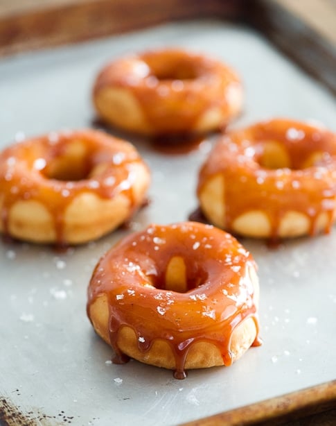 Banana Donuts with Salted Caramel Glaze - Accidental Happy Baker