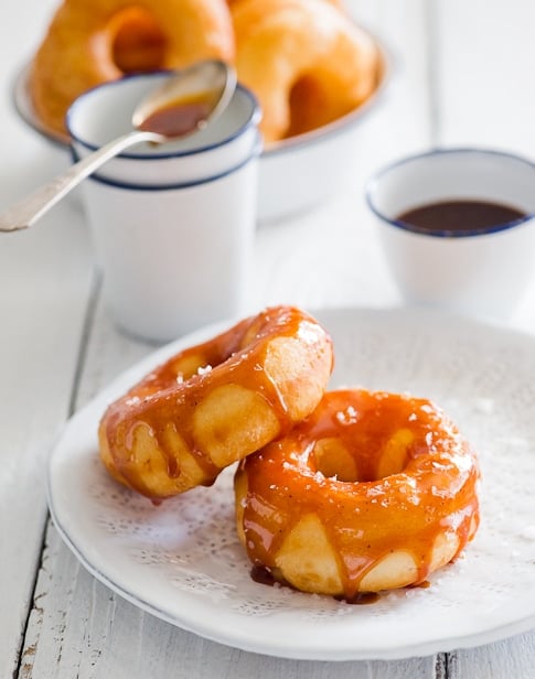 doughnuts with burnt caramel and sea salt