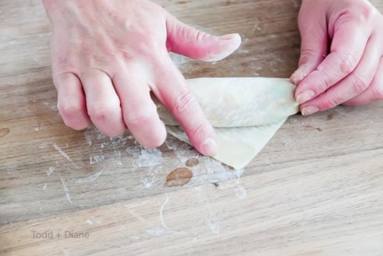 sealing egg roll edges
