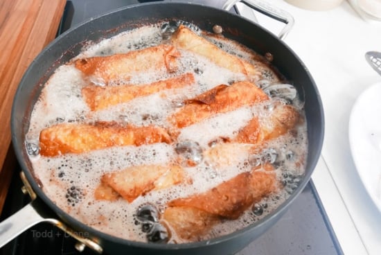 cooking egg rolls