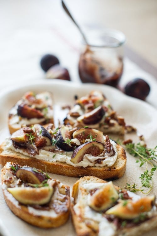 Fig Bruschetta Recipe with Fig Puree and Ricotta | White On Rice Couple